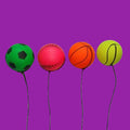 Sponge Rubber Hi-Bounce Neon Sports Balls (On String)